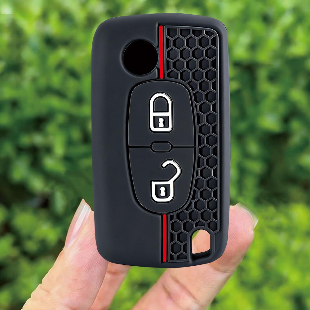2 Button Silicone Car Key Ring Cover Case Holder For Peugeot 206 308 3008 Expert Partner Citroen C3 Pluriel Picasso Berlingo