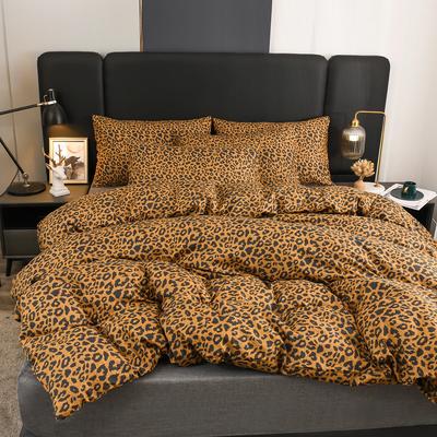 Leopardenmuster Bettwäsche-Set Wende-Bettwäsche-Set Wildtier Gepardenfell-Druck Bettbezug Luxus Steppdeckenbezug King