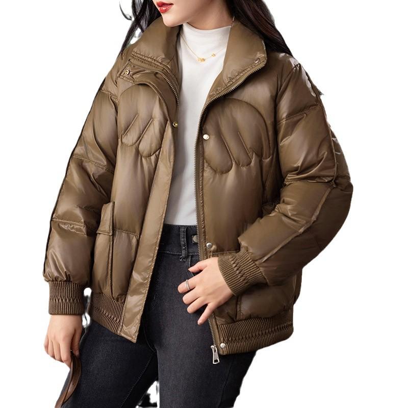 Women's Winter Stylish Stand-Up Collar Down Jacket - Petite Short, Warm, White Duck Down Coat