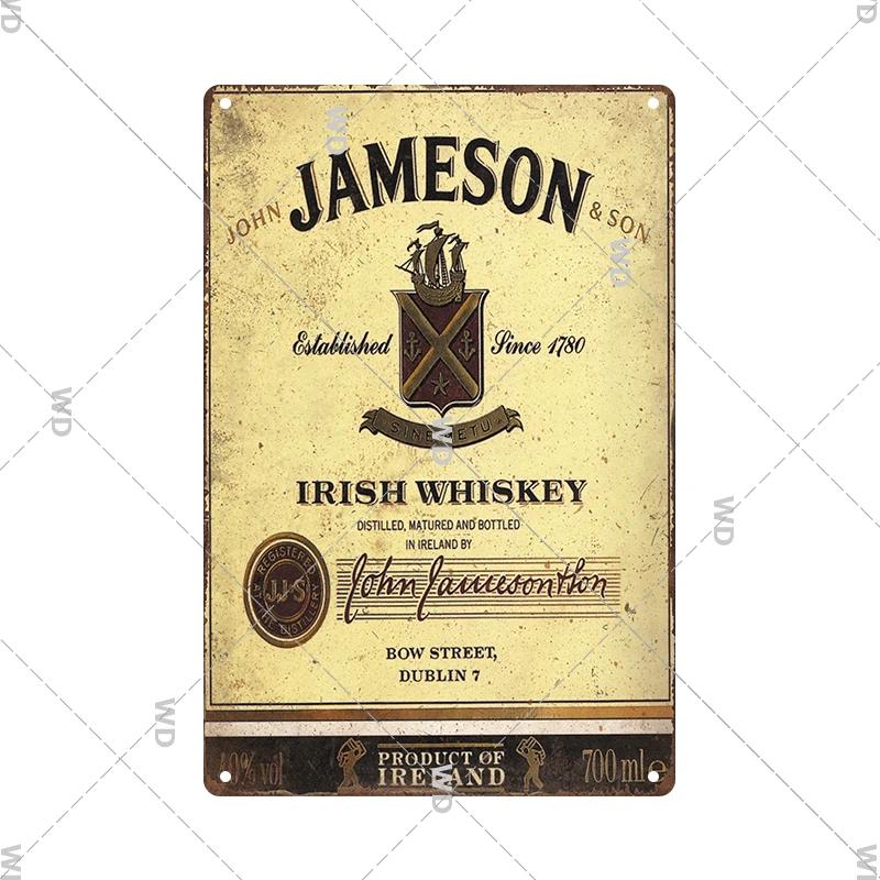 Whisky Marke Metall Vintage Blechschild Metallschild Dekorative Wandplakette Werbeschild Pub Bar Club Man Cave Dekor Wanddeko