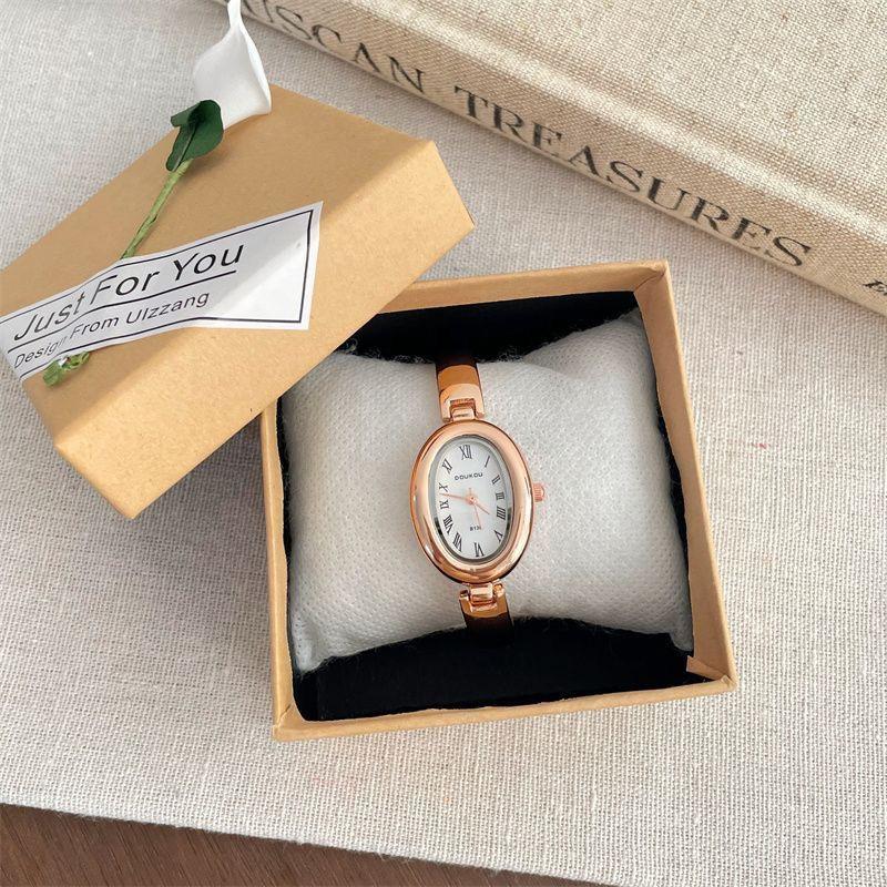 Stylish Roman Scale Women's Bracelet Watches Oval Dial Quartz Watch High-End Ladies Elegant Wristwatch Reloj Mujer Girls Clock