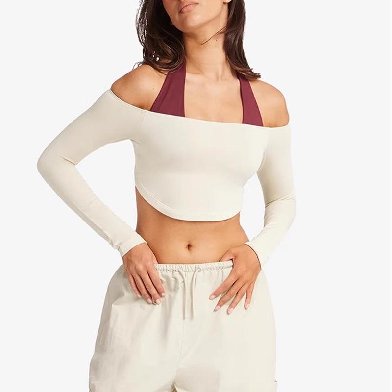 

Niche Design One-Shoulder Long-Sleeve Yoga Top - Women s Elastic Fit Medium