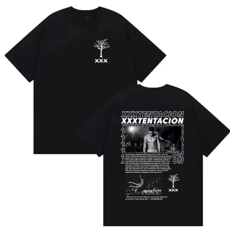 Rapper Xxxtentacion Album 2026 Graphic T Shirt Unisexs Vintage Gothic Loose Clothing Tshirts Hip Hop Short Sleeve Cotton Tshirts