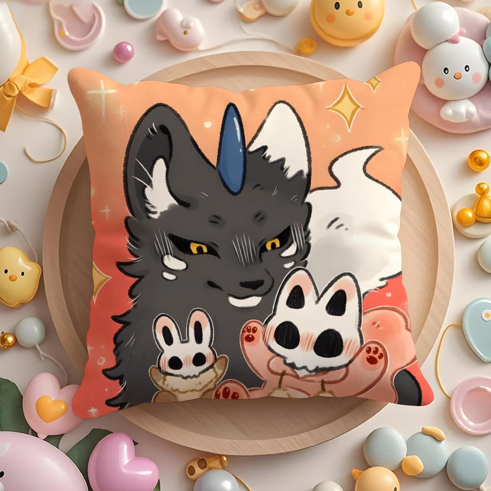 Cute You Shou Yan Cushion Cover Home & Car Multi-Scene Pillow Cover - Reversible, Soft & Durable for Daily Use