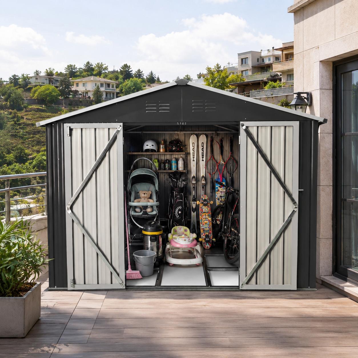 Metal Garden Shed 10x8 ft with