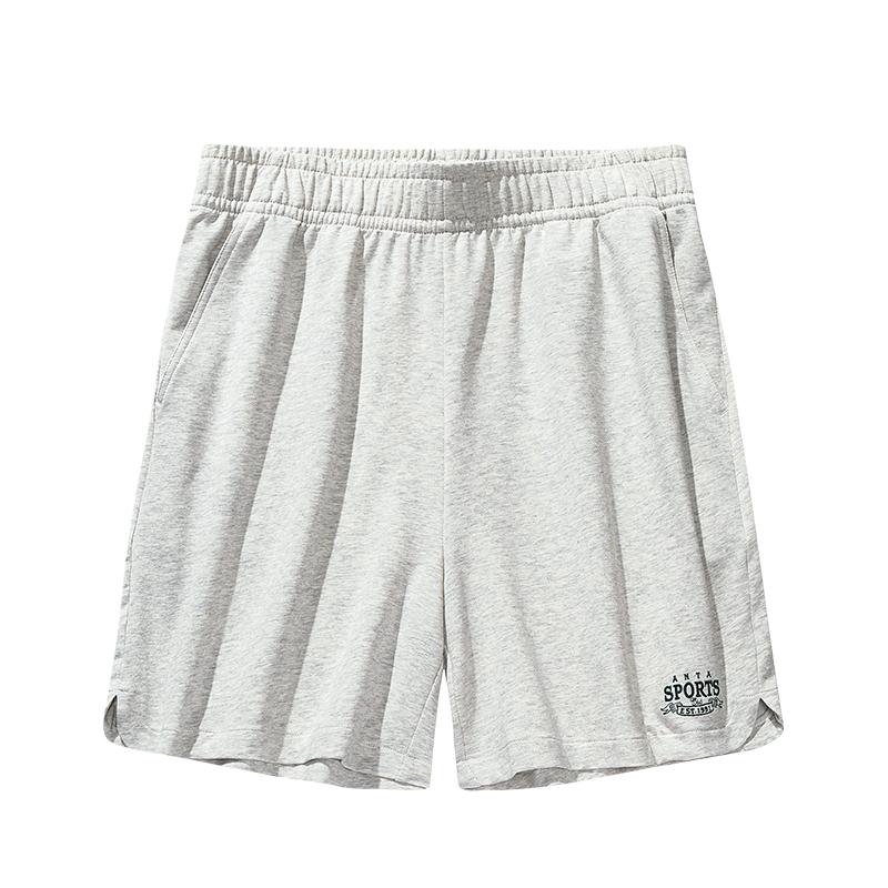 Anta Life Series Letter Mid-Waist Drawstring Breathable Versatile Loose Casual Shorts Women Shorts Gray Gray-Floral 162538309-3