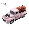 Autumn Farmhouse Home Decoration Halloween Pick-up Truck Alloy Figurine, Holding Pumpkin Vintage Car Statue, Statue Miniature Vehicle Ornament