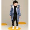 Autumn Winter Children's Coat Boys Jacket Solid Color Long Style Keep Warm Hooded Coat for Kids
