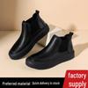 2024 Men's Genuine Leather Chelsea Boots with Plus Velvet - Trendy British Style for Autumn and Winter
