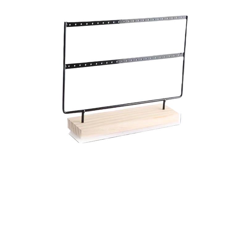 Solid Wood & Iron Large-Spaced Earring Holder Display Stand