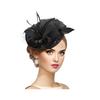Topper Hat Retro Style Imitation Linen Women Headwear Bows Feathers Mesh Accents Fascinator Hat Hair Accessory