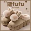 Cotton Slippers Women's Autumn and Winter Outer Wear New Thick Bottom Heightening Warmth Plush Cotton Drag Women