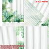 2D flat printing 2pcs Window Curtains Tropical Green Leaves Border Digital Printed Polyester Drapes Family Party Perfect for