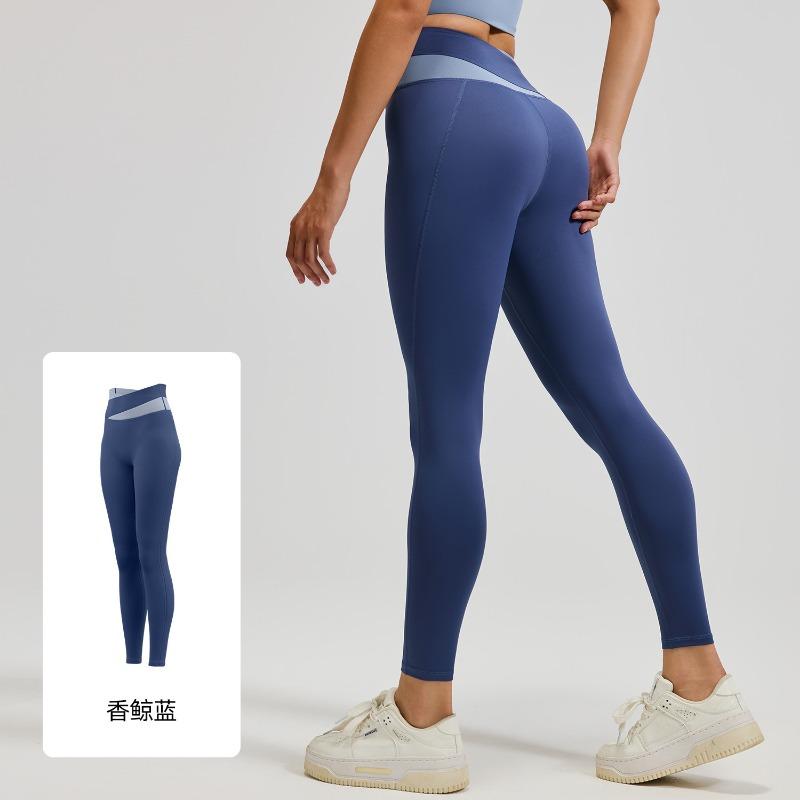 Juyatang Nude Splicing Yoga Pants High Waist Hip Lift Fitness Elastic Fitness Trousers Running Sweatpants