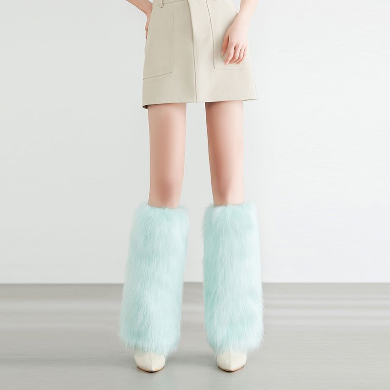 Couvre-bottes en fausse fourrure, couvre-chaussettes courts, couvre-jambes en peluche d'automne et d'hiver, couvre-chaussures longs polyvalents en fourrure de renard, couvre-jambes