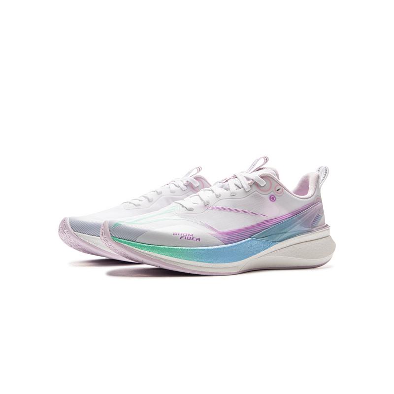 Li Ning Children Rabbit 8 Pro Simple Versatile Non-Slip Wear-Resistant Low-Top Running Shoes Men Running Shoes White Purple YKFV128-2