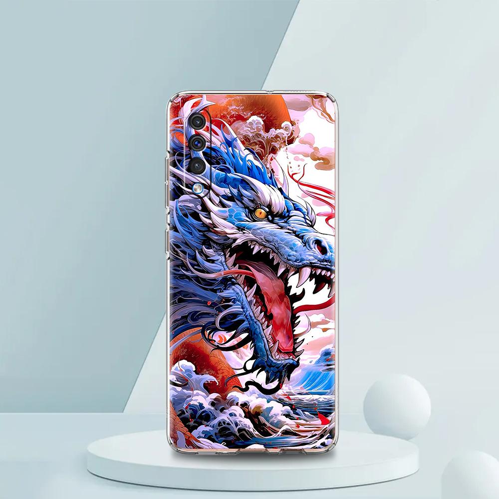 Transparent Phone Case for Samsung Galaxy A16 A14 A12 A22 A24 A42 A06 A20 A30 A40 Soft TPU Cover Illusory Color Chinese Dragon
