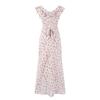French Girl Floral Lotus Leaf Edge Square Neck Dress Summer New Waist Strap Slim Holiday Temperament Dress