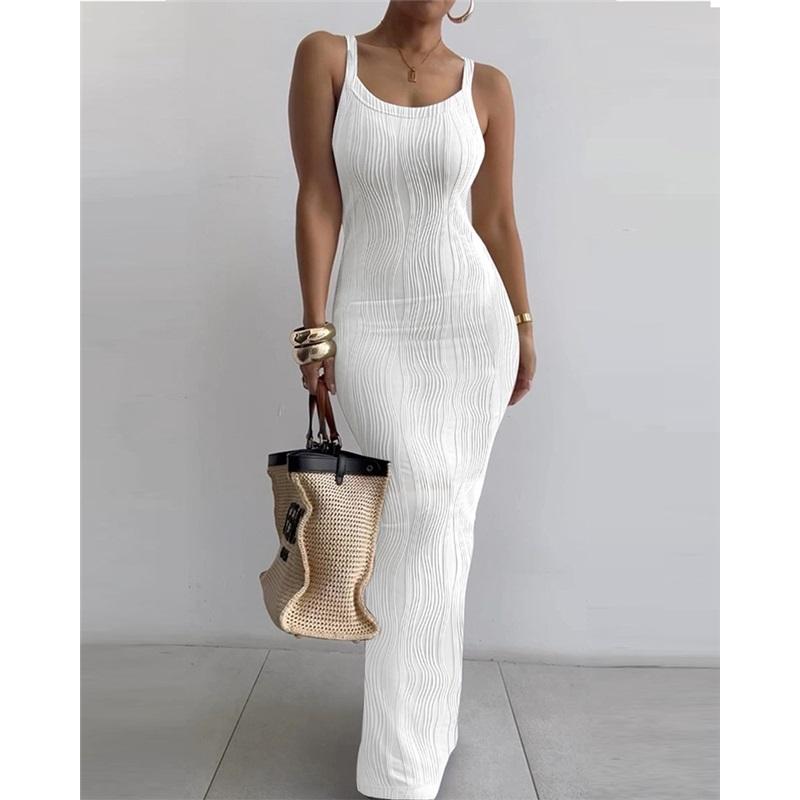 Women's Tight-fitting Dress Sleeveless Solid Color Temperament Dress Long Skirt