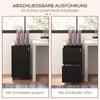 Mobile Pedestal Filing Cabinet, 2 Drawers, Lockable, Rollable, 37 cm x 43.5 cm x 67.5 cm, Black