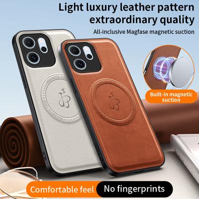 Magnetyczne etui z bezprzewodowym ładowaniem dla OPPO Reno 14F Reno14 F 5G Pokrowiec ochronny PU Skóra Twarda tylna powłoka Coque Funda