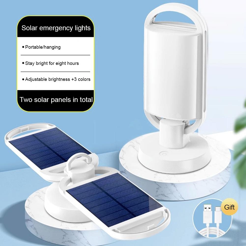 Camping Lantern LED Solar Lantern Waterproof Portable Camping Lantern Foldable for Power Outages Hurricane Hiking Fish Emergency