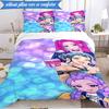 Kpop cartoon 3pcs K-pop music group Bedding set,Ideal for Bedroom, Dormitory,Including Duvet Cover And 2pcs Pillowcases,Fan gifts
