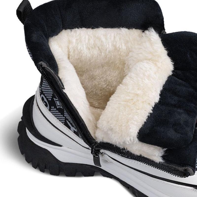 Cool Women's High-tops, Autumn and Winter Platform Shoes, Fleece Boots, Women's PU Leather Shoes, Snow Boots