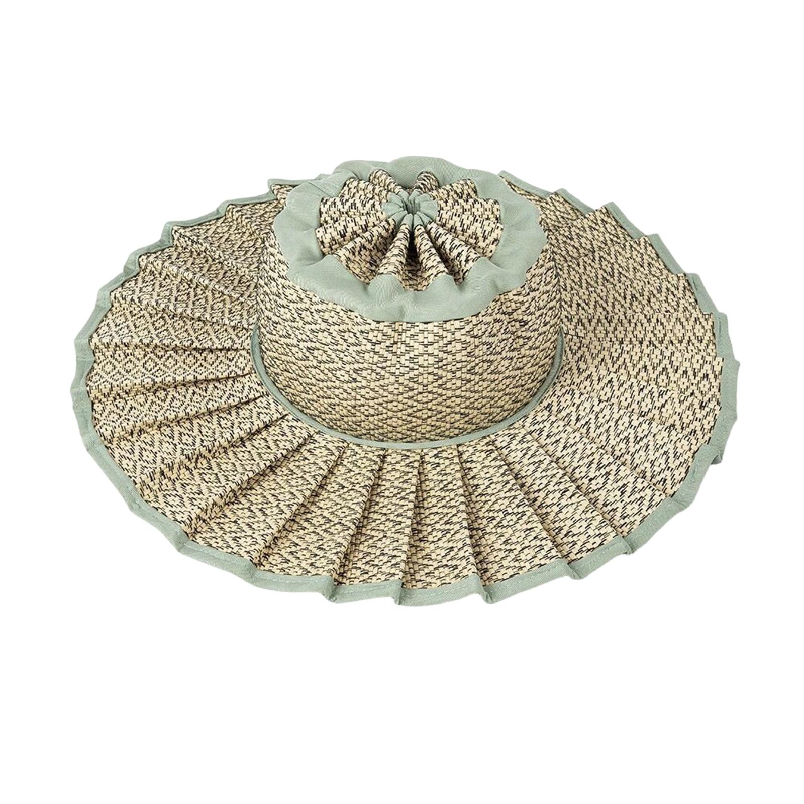 Женская модная складная клетчатая шляпа от солнца, повседневная, универсальная, плиссированная синий