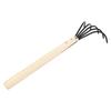 Garden Hand Rake 5 Steel Tines Wooden Handle Ergonomic Design Claw Cultivator for Tilling Loosening Soil Long Handle