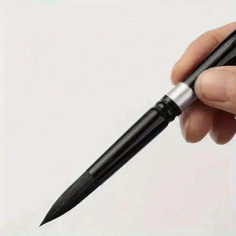 7-teiliges Eichhörnchenhaar-Pinselset - Runde/Spitze Spitzen für Gouache/H2O | Anfänger-Künstler-Set mit Holzgriff (Kein Schuppen)