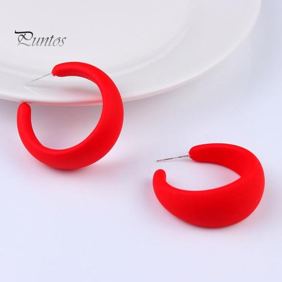 1 adet Damla Küpe Canlı Renk Tahriş Olmayan Hafif Abartılı C-Şekilli Dangle Küpe Delici Takı Aksesuarları