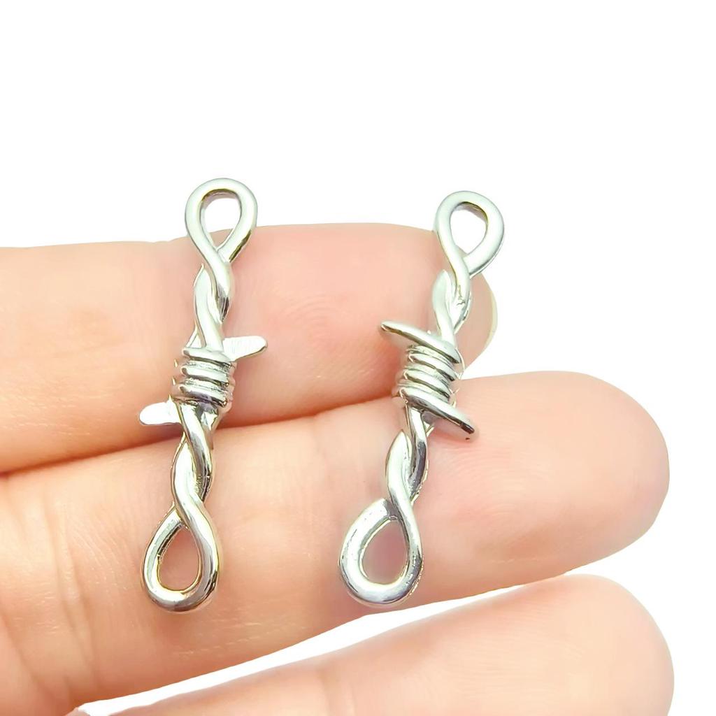 Retro Punk Zinc Alloy Figure 8 Thorn Pendant for DIY Jewelry Necklace & Earrings