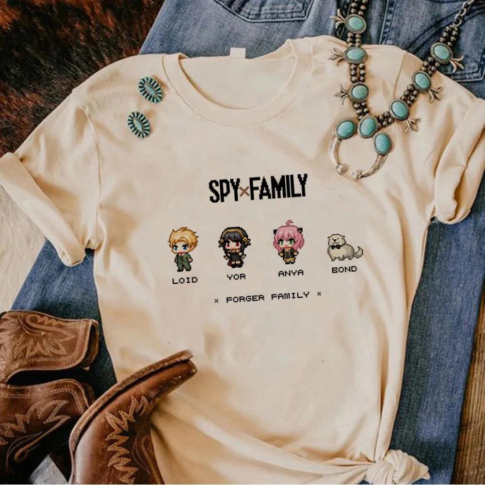 Spy x Family Forger Family Pixel Art Vintage T-Shirt, Unisex Spy Comedy Anime Fan Casual Tee, 100% Cotton Short Sleeve Top 4XL