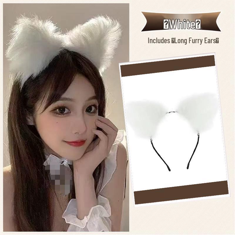 Tiara Fofa de Gato e Orelhas de Coelho para Cosplay, Acessórios de Cabelo Kawaii Estilo Soft Girl Japonês para Fotos