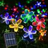 6.5M 30LED Solar String Sakura Lights LED Outdoor Waterproof Festival Garden Decorative Lights Christmas Tree Decorative Lights