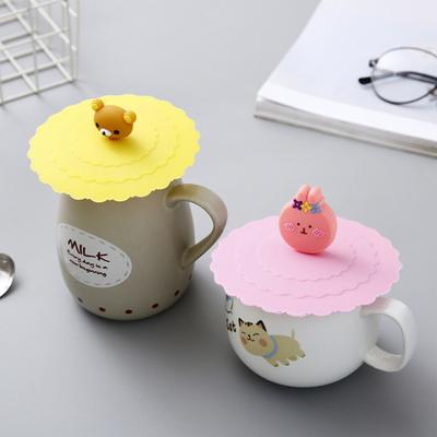 Yousheng 6Pcs Silicone Cup Lid Set Cute Animal Drink Covers Reusable Airtight Mug Cover for Hot/Cold Beverages Dustproof Leak-Proof Cup Sleeves