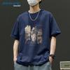 T-shirt da uomo Jeanswest a vestibilità larga con stampa paesaggistica in cotone pesante