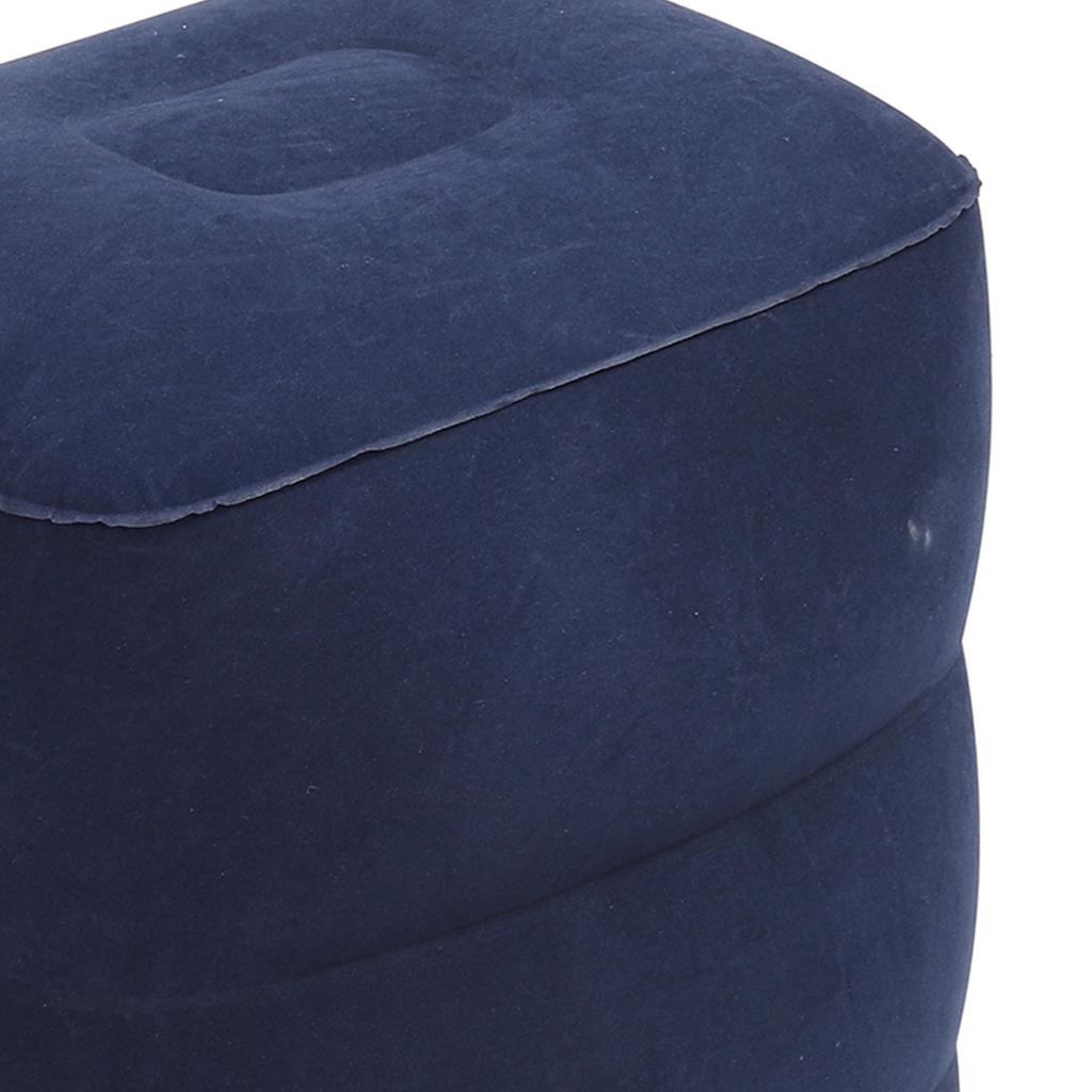 Inflatable Foot Rest Double Valve Blue PVC Flocking Washable Inflatable Travel Foot Rest Pillow for Men Women