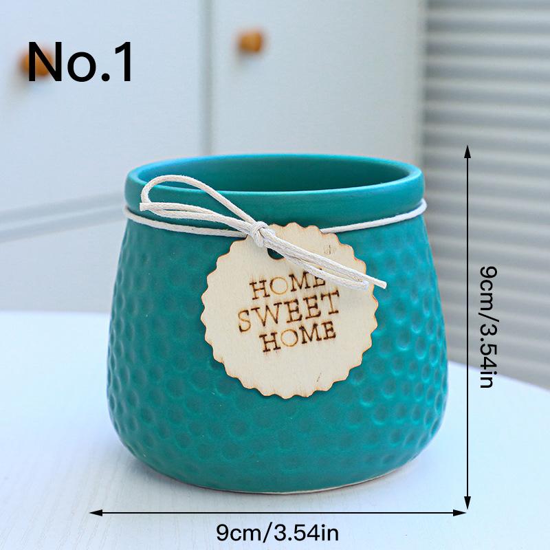 Ceramic Colorful Flower Pot Succulent Pot Plant Pot Planter Bonsai Home Decor Garden Decoration Desktop Ornaments