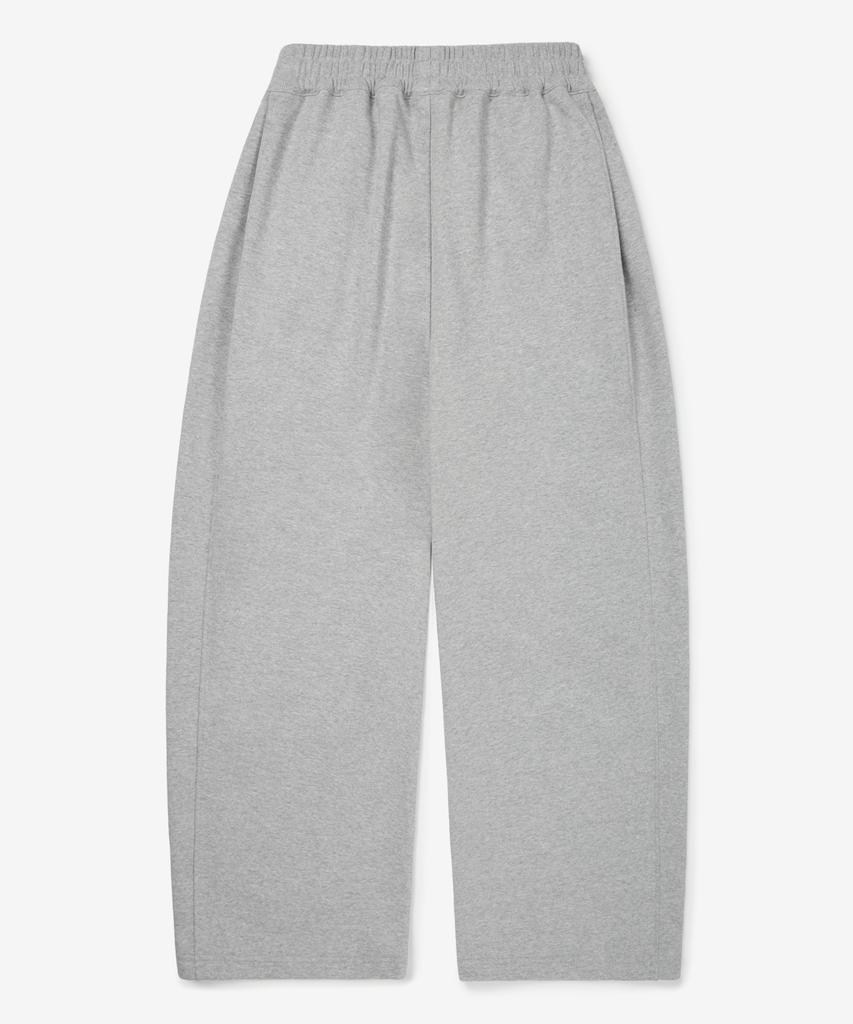 NOT ONLY FOR TODAY Single-Pleat Wide Sweatpants [Melange Gray]