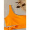 Skinny suspender bikini resort island bright swimsuit with one shoulder