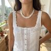 Light Luxury White Water Drop Shaped Natural Shell Beaded Necklace For Women Boho Teardrop Petal Choker Beach Party Jewelry Gift