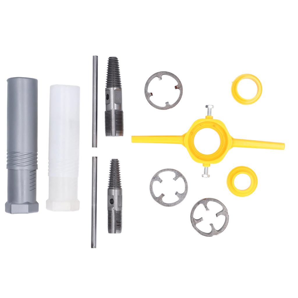 Pipe Threader Plumbing Tool ABS and Alloy Steel PVC Thread Maker Tool with 1/2in 3/4in 1in NPT Dies
