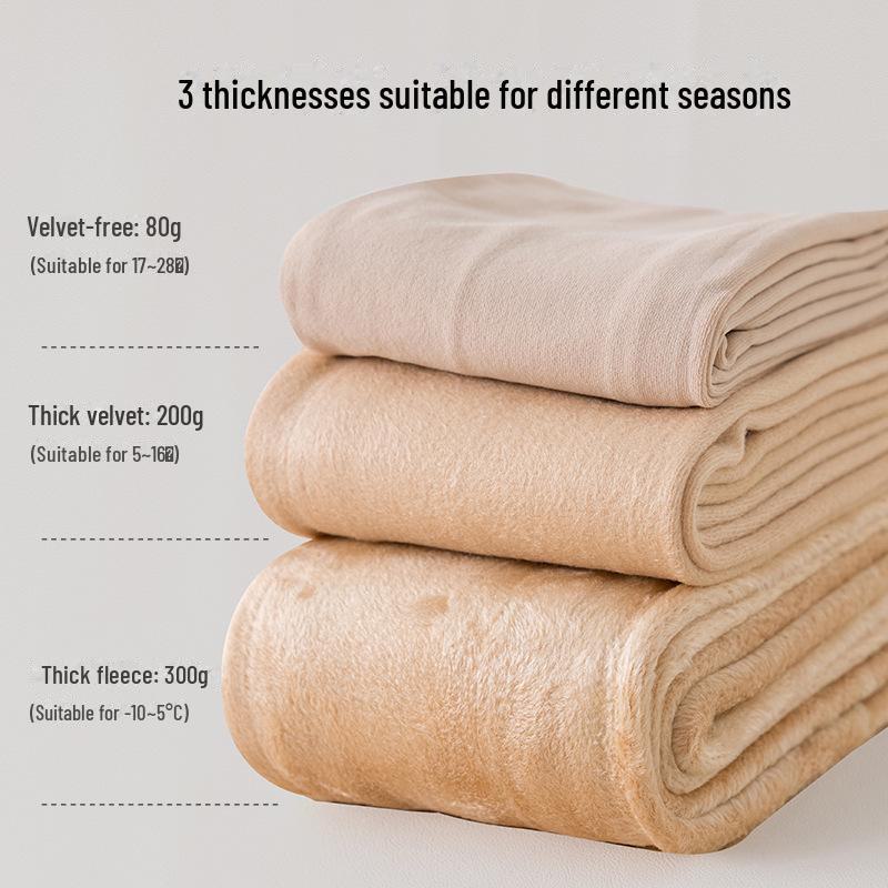 Autumn/Winter Black Silk Sheer Leggings: Abdomen & Butt Lift with Velvet Lining