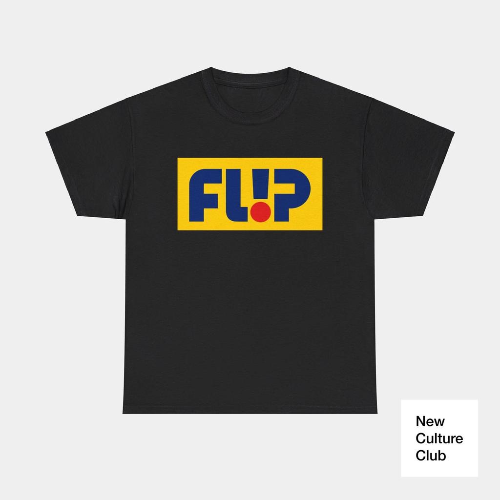 Flip Skateboards Skate Classic 90s Block Design T Shirt Colors Yellow Navy