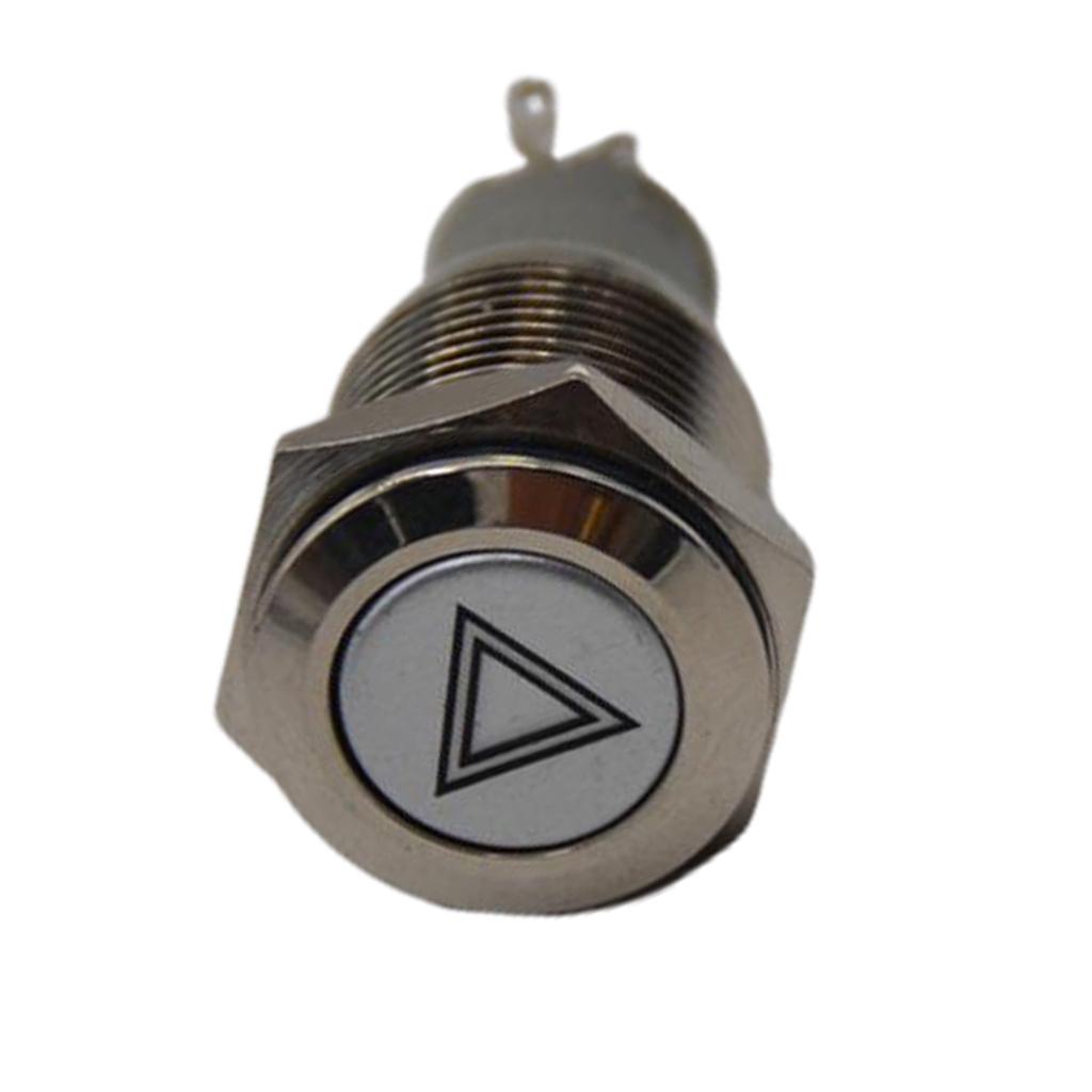 Car Push Switch Universal Red LED Pushbutton Switches Auto Emergency Hazard Warning Light Push Button On//Off Switch with Rubber Coil 16mm//0.6in Aluminum