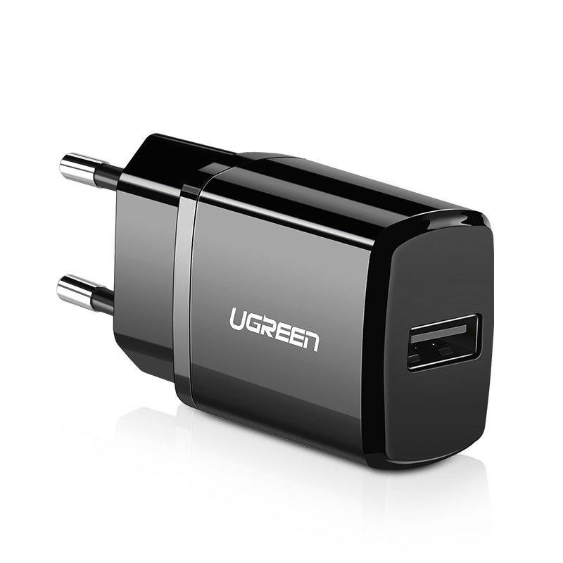 Ugreen 2.1A USB Wall Charger - High-Speed Power Adapter in Black (Model 50459)