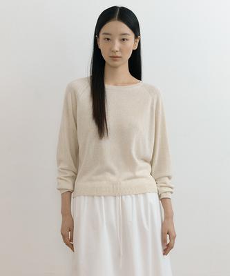 Lingseoul Linen Raglan Knit-Oatmeal
