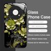 Vintage Floral Stylish Lotus Flower Tempered Glass Phone Case for Huawei Nova 13 12 SE 11 10 Pro Mate 40 30 P60 P50 P40 5G Cover